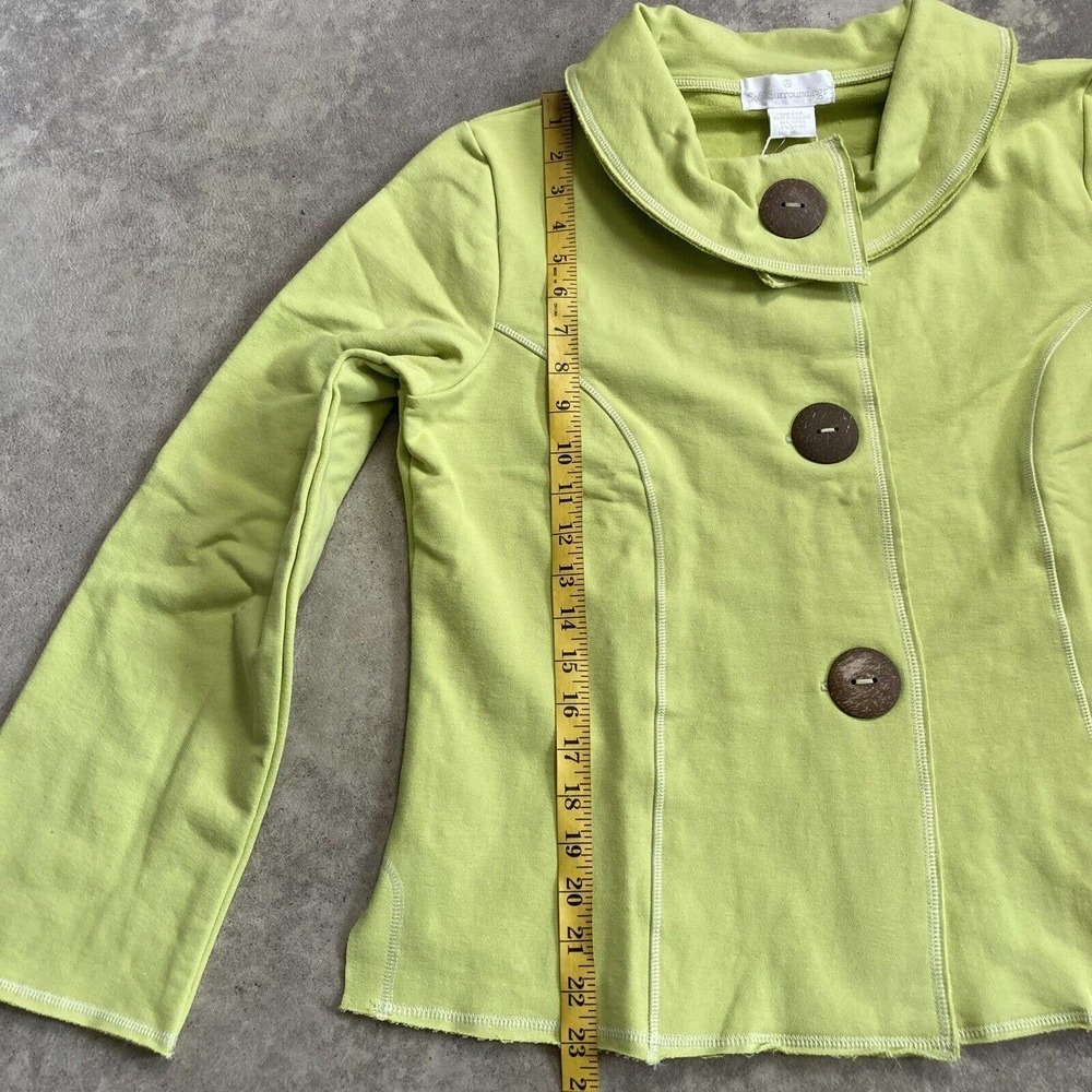 Soft‎ Surroundings Jacket Womens Medium Nirvana Lime Button Closure New - Picture 4 of 11